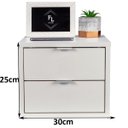 Ver imagem 2 de Kit 2 Mesas de Cabeceira Suspensa Mudo 30cm com 2 Gavetas Mdf 15mm Branco Quarto Lateral Cama