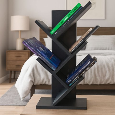 Livreiro Preto 60cm Prateleira Porta Livros Revista Cd Dvd