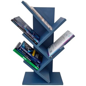 Livreiro Azul 60cm Prateleira Porta Livros Revista Cd Dvd