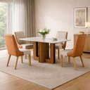 Ver imagem 1 de Conjunto Jantar 4 Lugares 1,20m Tifany - Arbo Design