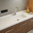 Ver imagem 2 de Pia de Cozinha Mármore Sintético 55x180cm Cuba Fibra:branco