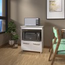 Ver imagem 2 de Balcão Armário Gabinete para Microondas e Forno Elétrico Cozinha Amanda Mobília Decor Branco
