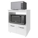 Ver imagem 5 de Balcão Armário Gabinete para Microondas e Forno Elétrico Cozinha Amanda Mobília Decor Branco