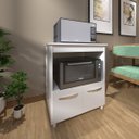 Ver imagem 3 de Balcão Armário Gabinete para Microondas e Forno Elétrico Cozinha Amanda Mobília Decor Branco