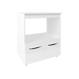 Balcão Armário Gabinete para Microondas e Forno Elétrico Cozinha Amanda Mobília Decor Branco - 1