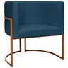 Poltrona Decorativa Recepção Luna Suede Cores Base de Ferro Bronze - 1