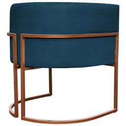 Poltrona Decorativa Recepção Luna Suede Cores Base de Ferro Bronze - 5