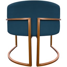 Poltrona Decorativa Recepção Luna Suede Cores Base de Ferro Bronze - 6