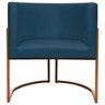 Poltrona Decorativa Recepção Luna Suede Cores Base de Ferro Bronze - 3