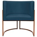 Ver imagem 3 de Poltrona Decorativa Recepção Luna Suede Cores Base de Ferro Bronze