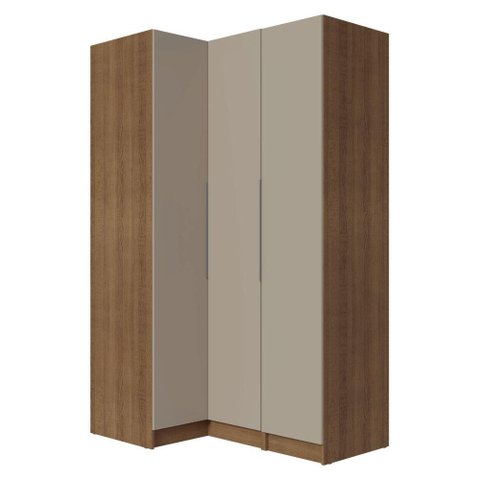 Guarda-Roupa Modulado de Canto 3 Portas Rustic/Crema Neo Madesa