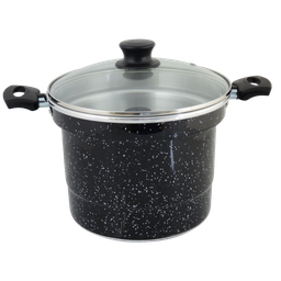Forma Pudim Banho Maria Preto Com Tampa De Vidro 5,0 Litros - 1