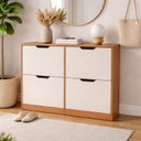 Ver imagem 1 de Sapateira para Quarto 24 Pares Madri Bege/Creme/Freijó
