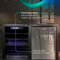 Adega de Vinhos Compressor Hq 48 Litros 16 Garrafas Preto Hq-av16h - 8