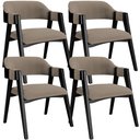 Ver imagem 1 de Kit 4 Cadeiras Sala de Jantar Estar Living Estofada Suran L02 Preto Bouclê Bege - Lyam Decor