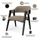 Ver imagem 4 de Kit 4 Cadeiras Sala de Jantar Estar Living Estofada Suran L02 Preto Bouclê Bege - Lyam Decor