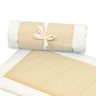Colchonete Portátil e Acolchoado Pillow Top Berço Bebê 2 em 1 Bege e Palha Coleção Ovelha Poá - 2