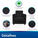 Ver imagem 3 de Kit Poltrona Cadeira para Sala Confortável Reforçada Veneza Suede