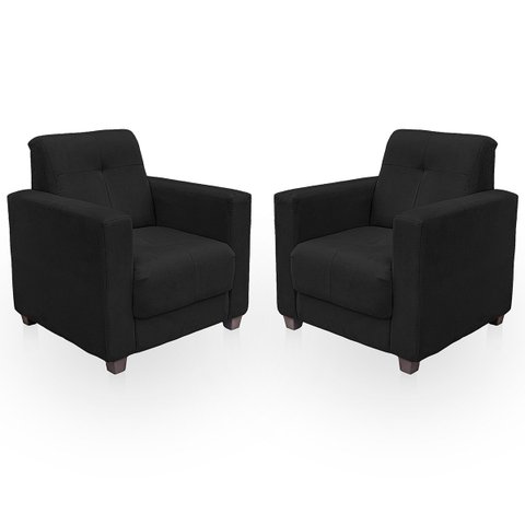 Kit Poltrona Cadeira para Sala Confortável Reforçada Veneza Suede