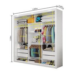 Closet Casal Clarice 4 Gavetas Carioca Móveis Branco - 2