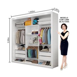 Closet Casal Clarice 4 Gavetas Carioca Móveis Branco - 3
