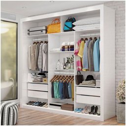 Closet Casal Clarice 4 Gavetas Carioca Móveis Branco - 6