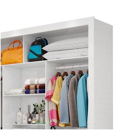 Closet Casal Clarice 4 Gavetas Carioca Móveis Branco - 4