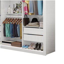 Closet Casal Clarice 4 Gavetas Carioca Móveis Branco - 5