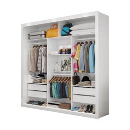 Closet Casal Clarice 4 Gavetas Carioca Móveis Branco - 1