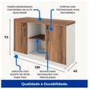 Ver imagem 3 de Armário Baixo Credenza – 1,20×0,73x0,45m Nogal Sevilha/Branco - 34312