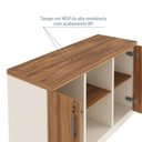 Ver imagem 2 de Armário Baixo Credenza – 1,20×0,73x0,45m Nogal Sevilha/Branco - 34312
