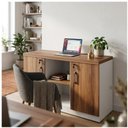 Ver imagem 6 de Armário Baixo Credenza – 1,20×0,73x0,45m Nogal Sevilha/Branco - 34312