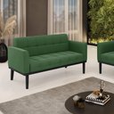 Ver imagem 2 de Sofá Namoradeira 2 Lugares Base de Madeira Preto Elisa Suede D03 - D’Rossi