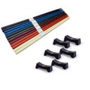 Ver imagem 1 de Kit Oriental Japonês 6 Hashi Coloridos 6 Descanso Hashi