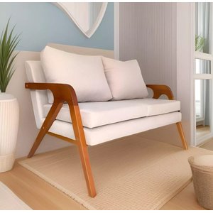 Kit 2 Poltrona 1 Namoradeira Mona Luxo Recepção Sala Quarto