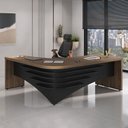 Ver imagem 3 de Mesa para Escritório Diretor Nogal/preto 6128 - Artany Móveis