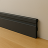 Rodapé Poliestireno 15cm Frisado Preto 1m Rm Decor - 1