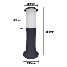 Poste Balizador Luminária Casa Sítio Jardim 35cm Marrom - 3