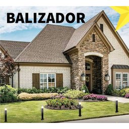 Poste Balizador Luminária Casa Sítio Jardim 35cm Marrom - 5