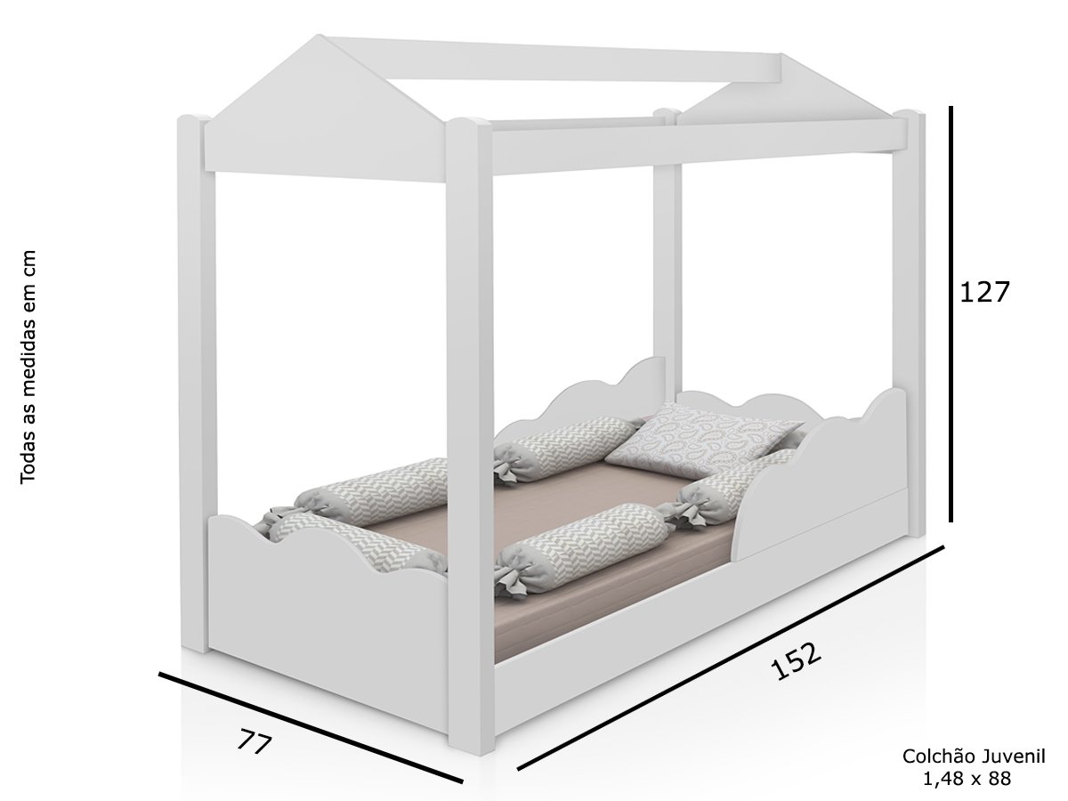 Mini cama Montessoriana Branca - 3