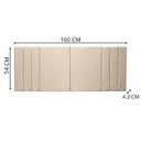 Ver imagem 3 de Cabeceira Box Casal Liz 140cm Estofada Linho Premium Painel de Parede:Areia