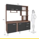 Ver imagem 4 de Cozinha Compacta Pequena Sevilha 165 Cm Balcão Tampo MDP Teka Grafite - ClickLar