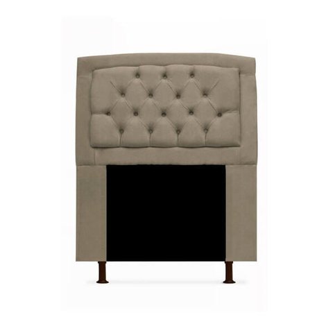 Cabeceira Geovana Para Cama Box Solteiro 120cm com Capitonê Suede - Renascer Decor:Cinza