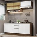 Ver imagem 1 de Armário de Cozinha Compacta 200cm Rustic Branco Glamy Madesa 03