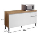 Ver imagem 3 de Balcão de Cozinha Ambiente Tatiane com Tampo 145cm Amêndoa Branco - Ajl