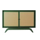 Ver imagem 2 de Balcão Buffet Ricco 113 Cm Laca 2 Portas em Palhinha Verde