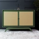 Ver imagem 3 de Balcão Buffet Ricco 113 Cm Laca 2 Portas em Palhinha Verde