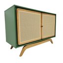 Ver imagem 1 de Balcão Buffet Ricco 113 Cm Laca 2 Portas em Palhinha Verde