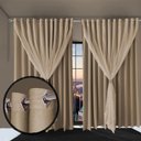 Ver imagem 3 de Cortina Quarto para Sala e Blecaute Bia 2,00 X 1,80 Bege