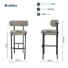 Conjunto 2 Banquetas Altas Camelia Estofada Linho Cinza com Encosto para Cozinha Sala Balcão e Á - 8